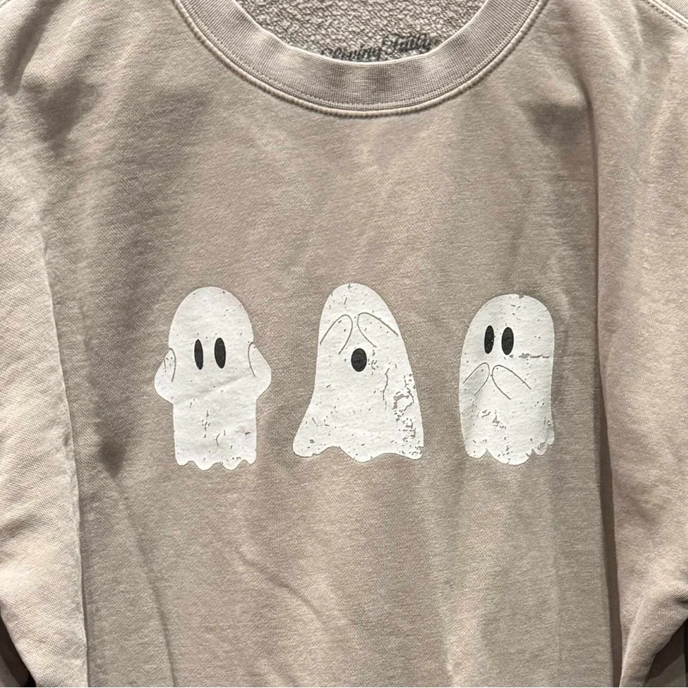 See no evil Graphic ghost Sweatshirt LARGE